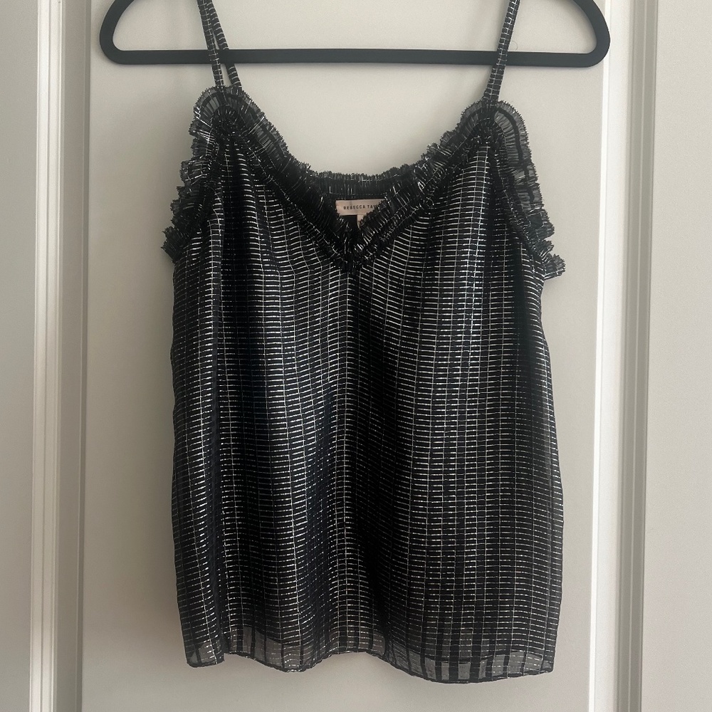 Rebecca Taylor Black and Silver Tank
